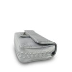 Silver Metallic Lambskin Chanel Symbol Embossed Rectangular Single Flap Ruthenium Hardware - Image 14