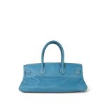 Shoulder Birkin 42 JPG Bleu Jean Clemence Palladium Plated [J] Stamp - Image 8