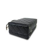 24K Black Lambskin Quilted Box Bag Small Light Gold Hardware - Image 10