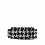 Black White Ecru Houndstooth Tweed Quilted Large 19 Flap MHW - Image 12