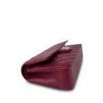 Burgundy Lambskin Quilted Classic Flap Medium Light Gold Hardware - Image 7