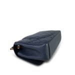 Navy Caviar Quilted CC Filigree Single Flap Bag Medium Aged Gold Hardware - Image 8