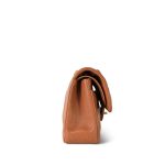 22S Caramel Lambskin Quilted Small Classic Flap Light Gold Hardware - Image 4