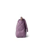 20B Purple Goatskin Quilted 19 Flap Small Mixed Hardware - Image 3