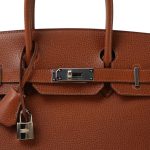 Birkin 30 Noisette Vache Liegee Palladium Plated J Square Stamp - Image 4