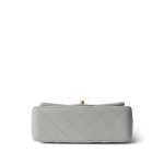 21A Grey Lambskin Quilted Mini Top Handle Aged Gold Hardware - Image 10