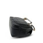 Black Lambskin Quilted Monacoco Mini Square Flap Light Gold Hardware - Image 10