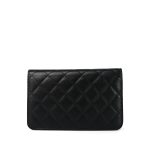 24P Black Caviar Quilted Wallet on Chain CC Logo WOC Light Gold hardware - Image 5
