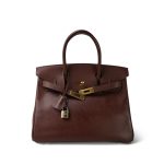 Birkin 30 Maron Fonce Epsom Gold Plated A Square Stamp - Image 7