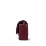 Burgundy Lambskin Quilted Extra Mini Rectangular Flap Light Gold Hardware - Image 3