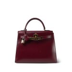 Kelly 28 Rouge H Box Calfskin Gold Plated O Circle Stamp - Image 9