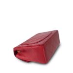 Red Lambskin Quilted Black Trim Mini Square Flap Gold Hardware - Image 7