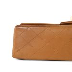 Caramel Lambskin Quilted Classic Flap Medium Gold Hardware - Image 8
