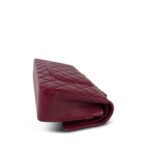 Burgundy Lambskin Quilted Classic Flap Medium Light Gold Hardware - Image 8