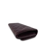 24B Burgundy Caviar Quilted Crystal CC Long Flap Card Holder Light Gold Hardware - Image 4