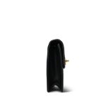 Black Lambskin Quilted Top Handle Double Turnlock Single Flap Gold Hardware - Image 5