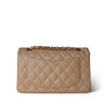 Beige Clair Caviar Quilted Small Classic Flap Gold Hardware - Image 4