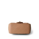 18S Beige Caviar Quilted Mini Square Flap Light Gold Hardware - Image 5