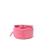 22S CC In Love Heart Zipped Pink Lambskin Quilted Belt Bag LGHW - Image 6