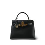 Kelly Sellier 28 Black Box Calfskin Gold Plated X Circle Stamp - Image 7