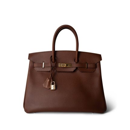 Birkin 35 Brown Ardennes Leather Gold Plated [A] Stamp