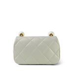 White Pearly/Iridescent Mini Pearl Flap Aged Gold Hardware - Image 4