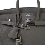 Birkin 25 Gris Meyer Togo Palladium Plated W Stamp - Image 5