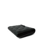 Black Lambskin Quilted Classic Small Flap Wallet Silver Hardware - Image 6