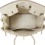 Birkin 25 Craie Veau Togo Gold Plated T Stamp - Image 11