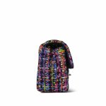 24S Multicolor Sequin Tweed Quilted Rectangular Mini Flap Light Gold Hardware - Image 4