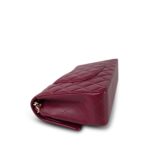 Burgundy Lambskin Quilted Classic Flap Medium Light Gold Hardware - Image 9