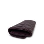 24B Burgundy Caviar Quilted Crystal CC Long Flap Card Holder Light Gold Hardware - Image 6