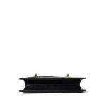 Black Lambskin Quilted Top Handle Double Turnlock Single Flap Gold Hardware - Image 8