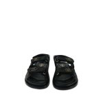 10B Black Calfskin Quilted Velcro Strap Sandals Size 34.5 - Image 8
