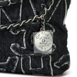 24A Black Denim Chanel Tufted 22 Hobo Bag Small - Image 4