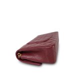 18C Dark Red Glittery Caviar Quilted Classic Flap Aged Gold Hardware - Image 9