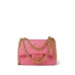22P Pink Enamel Lambskin Quilted  Pending CC Small Square Flap Aged Gold Hardware - Image 14