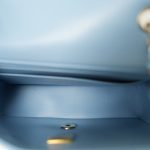 Light Blue Lambskin Quilted Mini Rectangular Flap Light Gold Hardware - Image 9