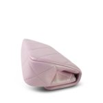 24S Pink Iridescent Lambskin Quilted Pearl Chain Flap Bag Aged Gold Hardware - Image 9