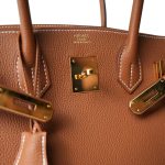 Birkin 30 Gold Veau Togo Gold Plated U Stamp - Image 12