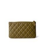 23A Green Caviar Quilted Crystal CC Small Classic O Case Pouch - Image 3