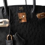 Birkin 30 Noir Ostrich Rose Gold Plated Z Stamp - Image 9