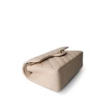 Light Beige/Nude Caviar Quilted Classic Flap Small LGHW - Image 8