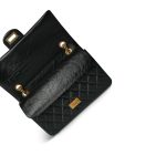 Black Crumpled Calfskin Quilted Reissue 2.55 225 Aged Gold Hardware - Image 11