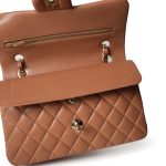 21P Caramel Lambskin Quilted Classic Flap Small LGHW - Image 14