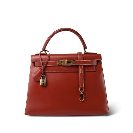 Kelly Sellier 28 Brique Box Calfskin Gold Plated (X) Stamp