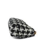 Black White Ecru Houndstooth Tweed Quilted Large 19 Flap MHW - Image 10