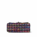 24S Multicolor Sequin Tweed Quilted Rectangular Mini Flap Light Gold Hardware - Image 5