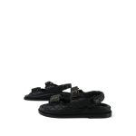 10B Black Calfskin Quilted Velcro Strap Sandals Size 34.5 - Image 6
