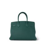 Birkin 30 Malachite Togo Palladium Plated D Stamp - Image 9